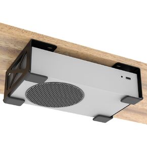 Under Desk Storage Mount Compatible for Xbox Series S,Under Desk Holder Compatible for Xbox One S/X,Xbox 360,Metal Under Desktop Storage Mount,Desktop Mini PC Holder