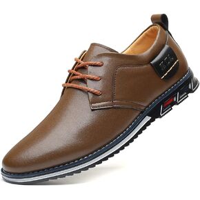 Veslexth Men Casual Driving Sneakers Loafers Breathable Comfort Walking Wing Tips Lace Up Luxury Leather Shoes for Male Business Work Office Dress Outdoor