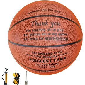 Dad Gifts From Son, Engraved Basketball for Dad, Stepfather, Father, Father's Day Gifts, Thank You Gifts for Dad, Dad/Father Appreciation Gifts, World's Coolest Dad, Engraved Basketball