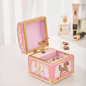 LOVE FOR YOU Gift Wrapped Music box Musical Carousel Horse Jewelry Box for Girls and Women Baby Kids Sister Niece Daughter Mom Granddaughter Grandma Birthday Mothers Day Present