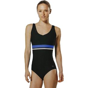 Speedo Women's Empire Splice One Piece Swimsuit (XX-Large 20-22, Black)