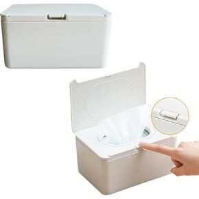 عبوتان من موزع مناديل مبللة للأطفال للحمام، الحجم (7.48 بوصة طول × 5.11 بوصة عرض * 3.93 بوصة ارتفاع)، صندوق حامل مناديل مبللة قابل للفتح بيد واحدة، صندوق مناديل أنيق لتنظيم حاوية تسجيل الأطفال in Kuwait
