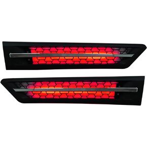 Cascadia Side Grille Air Intake Vent Replacement with LED Lights Left Right Pair for Freightliner Cascadia 2018+ (Amber)