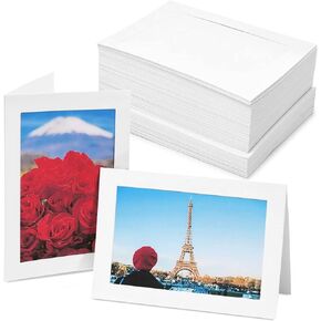 BEST PAPER GREETINGS 48 Pack Photo Frame Cards with Envelopes 4x6 - Paper Picture Frame for Photo Insert - Weddings, Graduations, Birthday, Anniversary (White)