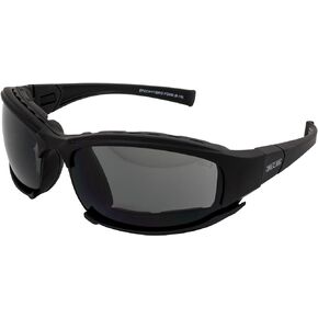 Epoch Eyewear Hybrid Motorcycle Sunglasses Black Frame with Smoke Lens ANSI Z87.1+