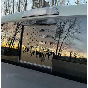 for Niss@n Frontier 2013-2023, American Flag Decals for Truck Back Middle Window, Matte Black USA Flag Decal for Truck Back Sliding Window, Waterproof Vinyl, Durable and Easy Remove Truck Decal