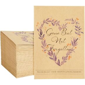 Seed Envelopes for Memorial Service, Gone But Not Forgotten (3.5 x 5 in, 100 Pack)