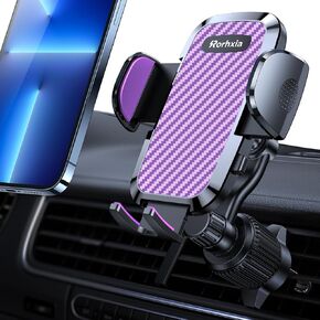 Purple Car Vent Phone Mount, [Never Blocking Vent, Enjoy The Comfort of The A/C] Hands-Free Universal Extension Clip Air Phone Holder Car Fit for All Phones iPhone Samsung