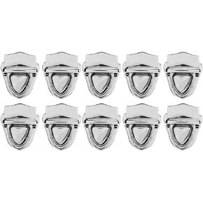 10 Pcs Tuck Lock Clasp Catch Purse Thumb Buckle Purse Classic Glossy Alloy Purse Thumb Lock for DIY Wallet Leather Bag