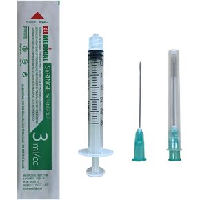 3cc 21G x 1 1/2" Elimedical Veterinary Syringe with Needle, Luer Lock, 100pcs/box 03LT2138