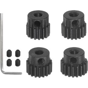 48P Hardened Pinion Motor Gear Set 4pcs 16T 17T 18T 19T Fit 1/8 inch RC Motor Shaft 48 Pitch Gears for RC Car, with Hex Key