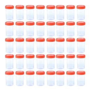 YXQ 50Pcs 60ML Sterile Specimen Cups with Lids 2OZ Screw-on Cap Red Cover Measuring Containers Seal