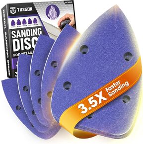 Premium 40Pcs Ceramic Mouse Sander Disc - 3.5X Faster Sanding, Cost Effective & Innovative Material Assorted 5 Holes Hook & Loop Mouse Detail Sander 60 80 120 150 220 for Mouse Sander Machine in Kuwait