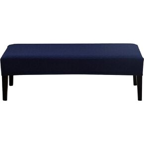 EKDJKK Dining Bench Cover Removable Bench Slipcover Soft Stretch Spandex Washable Bench Seat Furniture Protector Dining Chair Slipcovers for Living Room, Bedroom(Navy)
