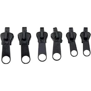 6Pcs Black Zipper Repair Kit Universal Instant Zipper Fixer with Metal Slide Fix Any Instantly 3 Different Zipper Sizes Sewing Metal Zipper Repair Kit Fasteners