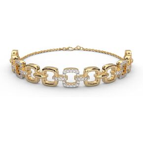 0.55 Cttw Round Cut Natural Diamond (Color: I-J,Clarity: I2-I3) |Adjustable Designer Charm Bracelet for Women | Crafted In 925 Sterling Silver