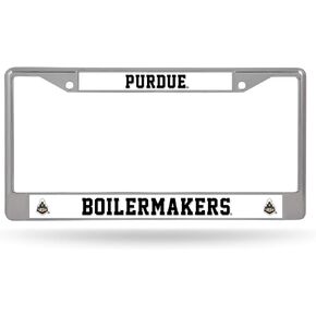Rico Industries NCAA Purdue Boilermakers Standard Chrome License Plate Frame Team Color, 6 x 12.25-"