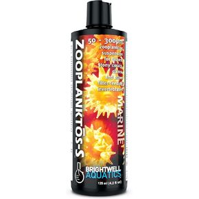 Brightwell Aquatics ZooPlanktos S - Liquid Zooplankton Food Supplement for Marine and Reef Aquariums, 125-ml