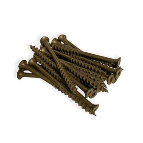 #10 x 3 1/2" Deck Screws | Square Drive | Bugle Head | Brown Ruspert | 100pcs Box