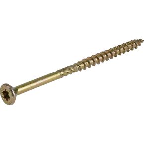 Power Pro 967770 Wood Screws, #9 x 3, Premium Star Drive Indoor Cabinet Screws, Gold Yellow Zinc, 1/4 Keg, 2000 pcs