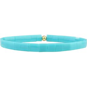 KELITCH Stretch Bracelets Colorful Stackable Tila Bead Bracelets Women Friendship Bracelets Bohemian Jewelry
