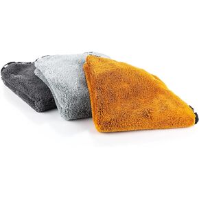 The Rag Company - The Wolf Pack - Premium Ultra-Soft Microfiber Detailing Towels; Buttersoft Suede Edge; Perfect for Buffing and Final Wipedowns; 480GSM, 16in x 16in, Mixed Earth Tone Colors (3-Pack)