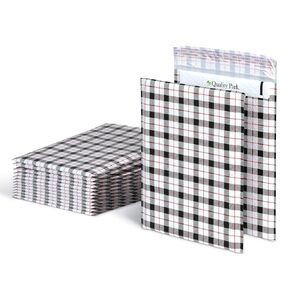 Quality Park Bubble Mailers, 8.25 x 11, Shipping Envelopes, Water Resistant Poly Padded Envelopes, Plaid, 25 Pack (QUA85872)