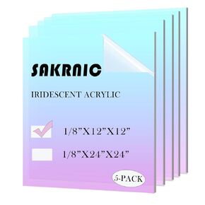 2Pack Iridescent Acrylic Sheets for DIY Art Projects, Crafting Projects, Display Project, Signs, Painting,11.8x11.8" (2.8mm Thick)