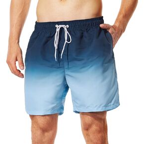 MADHERO Mens Swim Trunks Short Bathing Suit with Mesh Lining Swimming Shorts Navy Blue Size M