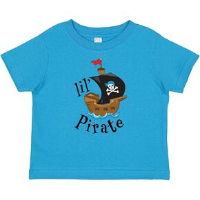 inktastic Lil' Pirate Pirate Ship, Blue Bandana Baby T-Shirt