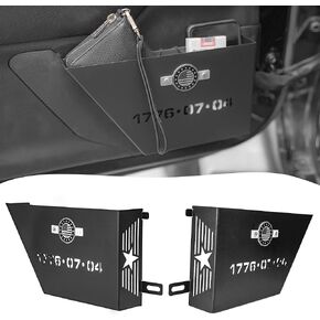 Metal Front Door Storage Box, Door Side Insert Organizer Box Pockets Compatible with 2007-2018 Jeep Wrangler JK 2/4 Door 2pcs Interior Storage of Jeep Wrangler JK Accessories