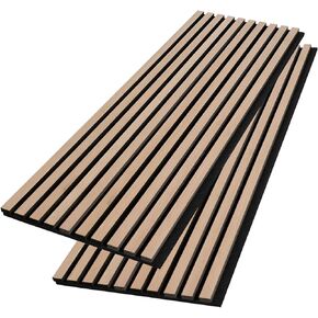2 Pack Wood Salt Acoustic Wall Panels,47.2" x 15.7" x 0.8" Decorative Wood Panels For Wall and Ceiling,Noise Reduction Soundproof Wood Panels For Home,Office,Meeting Room(FWO19)