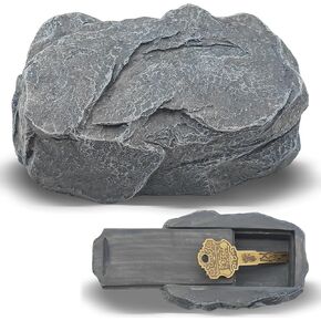 Hide a Key Outside - fake rock for key - Outdoor Fake Rock Key Hider - Compact Stone Design, Waterproof & Sun-Protected Resin Material - Perfect Key Hider for Outdoor Decor and Security (rock key 1)