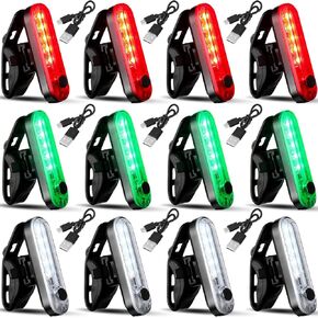 Treela 12 Pieces Battery Boat Navigation Lights Battery Powered Kayak Lights for Night Battery Operated Boat Stern Lights Led Boats Safety for Pontoon Boat,dinghy 4 Types Flashing Mode