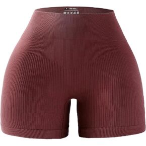 PQ Women's Yoga Shorts Ribbed Seamless Workout High Waist Athletic Leggings Suitable for Yoga Fitness, Everyday wear