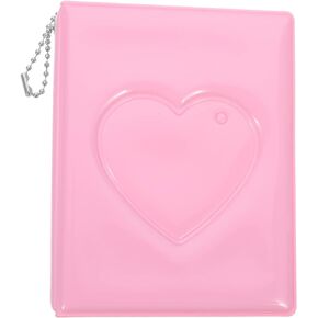 PRETYZOOM 3 Inch Mini Photo Album, Kpop Photocard Binder, Hollow Heart Photocard Holder Book, 32 Pockets Photo Card Album, Black