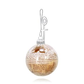 Handmade Bible Glass Ball Ornament, Antique Bible, Cross, Faith Charm Christmas Easter Ornament, Unique Gift for Family, Pastor, Friends, Home, Room, Office, Church Hanging (Pack of 1)