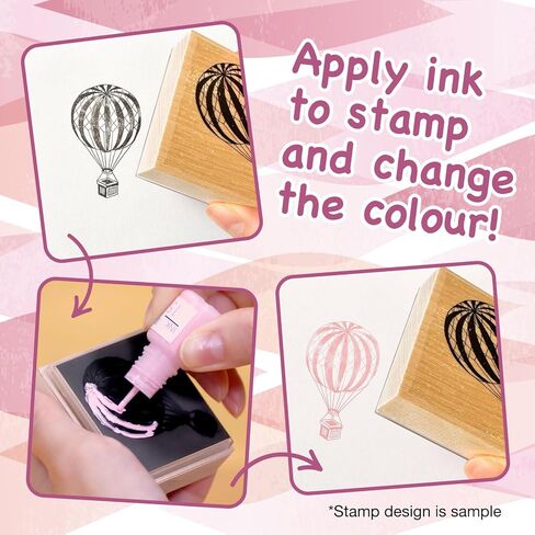 Colour Palette Stamper [Gramophone] W 2-13/16" x L 3-8/7" 72mm x 93mm, Pre-Inked Wooden Stamper for Craft Color Changeable Pigment Ink in Saudi Arabia