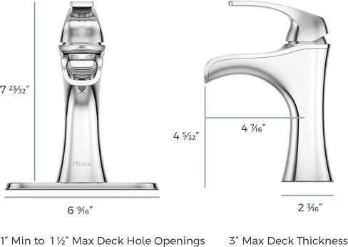 Pfister Jaida Bathroom Sink Faucet, Single Control, 1-Handle, Single Hole, Brushed Nickel Finish, LF042JDKK in Kuwait