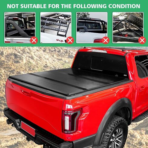 غطاء تونيو لسرير الشاحنة الصلب ثلاثي الطي متوافق مع سرير 2020-2023 Jeep Gladiator مقاس 5 بوصات/60 بوصة in Saudi Arabia