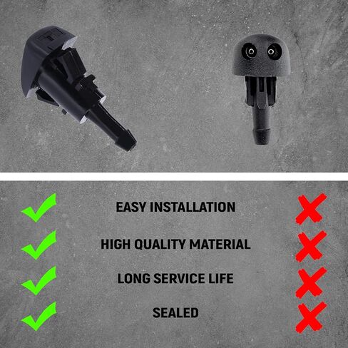 2 pcs Windshield Washer Nozzle With Gasket - Windshield Spray Nozzle 5160308AA Replacement for Dodge Caliber 2007-2012 Fast Acting-High Compatibility - Rust-Free Material by AUTOMAJOR in Saudi Arabia