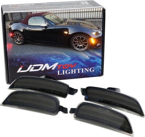 iJDMTOY Clear Lens Amber/Red Full LED Side Marker Light Kit Compatible With 2016-up Mazda MX-5 Miata, Powered by Total 98-SMD LED, Replace OEM Sidemarker Lamps in Saudi Arabia