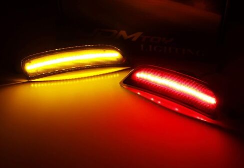 iJDMTOY Clear Lens Amber/Red Full LED Side Marker Light Kit Compatible With 2016-up Mazda MX-5 Miata, Powered by Total 98-SMD LED, Replace OEM Sidemarker Lamps in Saudi Arabia
