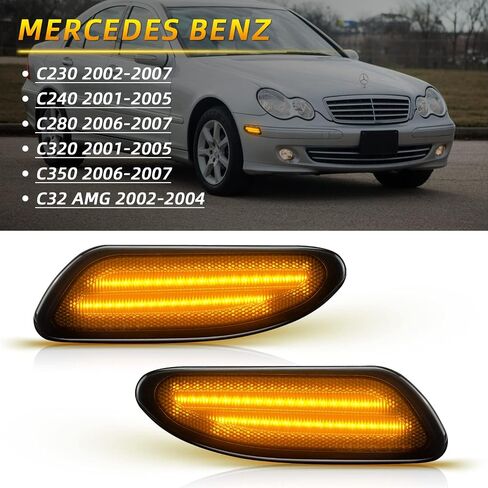 LED Side Marker Lights Compatible with Mercedes Benz 2001-2007 C230 C240 C280 C32 C320 C350 Amber Front Fender Marker Lamps in Saudi Arabia