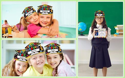 SICOHOME Kids Kindergarten Graduation Cap 24pcs Adjustable Paper Graduation Hats Preschool Graduation Cap Decorations in Saudi Arabia