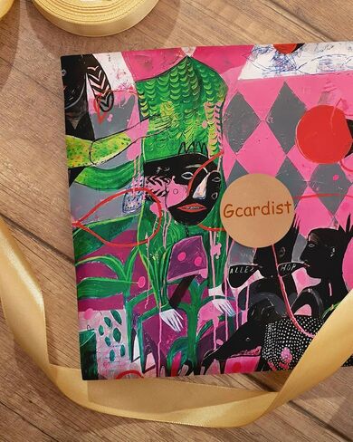 ورق مناديل مطبوع ملون من Gcardist 15 ورقة من ورق مناديل Decoupage الزخرفية الملونة مقاس 20 × 29 بوصة لتغليف أكياس الهدايا، وتزيين الحفلات الفنية (رصف فني، حجم كبير) in Saudi Arabia