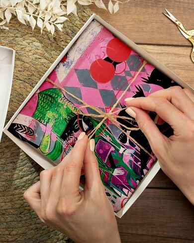 ورق مناديل مطبوع ملون من Gcardist 15 ورقة من ورق مناديل Decoupage الزخرفية الملونة مقاس 20 × 29 بوصة لتغليف أكياس الهدايا، وتزيين الحفلات الفنية (رصف فني، حجم كبير) in Saudi Arabia