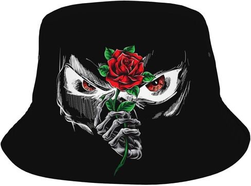 Halloween Skull Bucket Hats Fashion Summer Sun Cap Packable Outdoor Fisherman Hat for Women and Men in Saudi Arabia