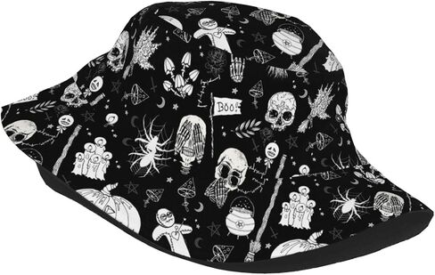 Halloween Skull Bucket Hats Fashion Summer Sun Cap Packable Outdoor Fisherman Hat for Women and Men in Saudi Arabia