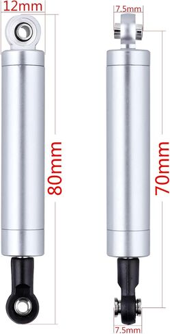 RC Shocks Internal Spring Shock Absorber Damper 4.33 inches / 110mm for Axial SCX10 Traxxas TRX-4 MST Redcat Gen8 1/10 RC Crawler, 2PCS (Black) in Saudi Arabia